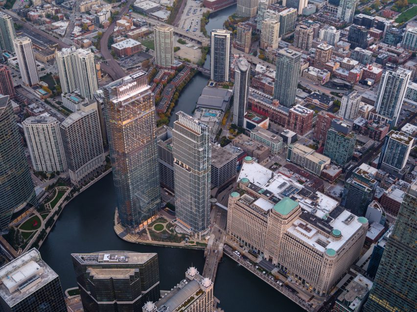 Birds eye view of Chicago