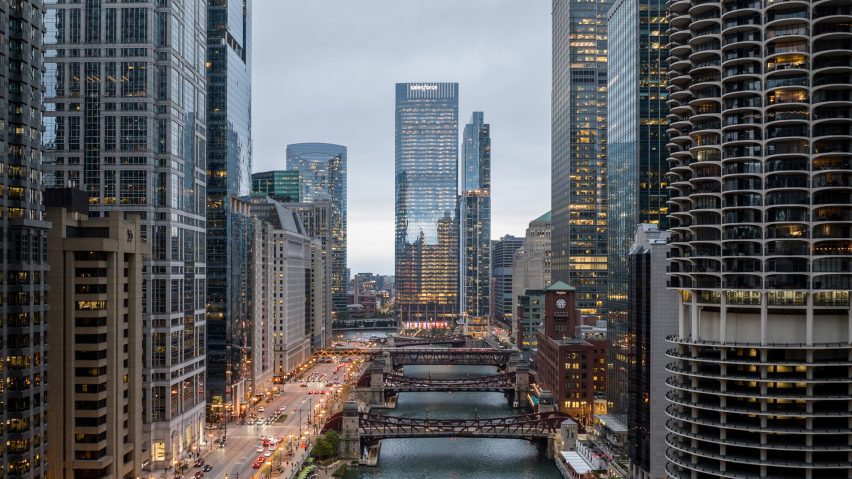 Birds eye view of Chicago