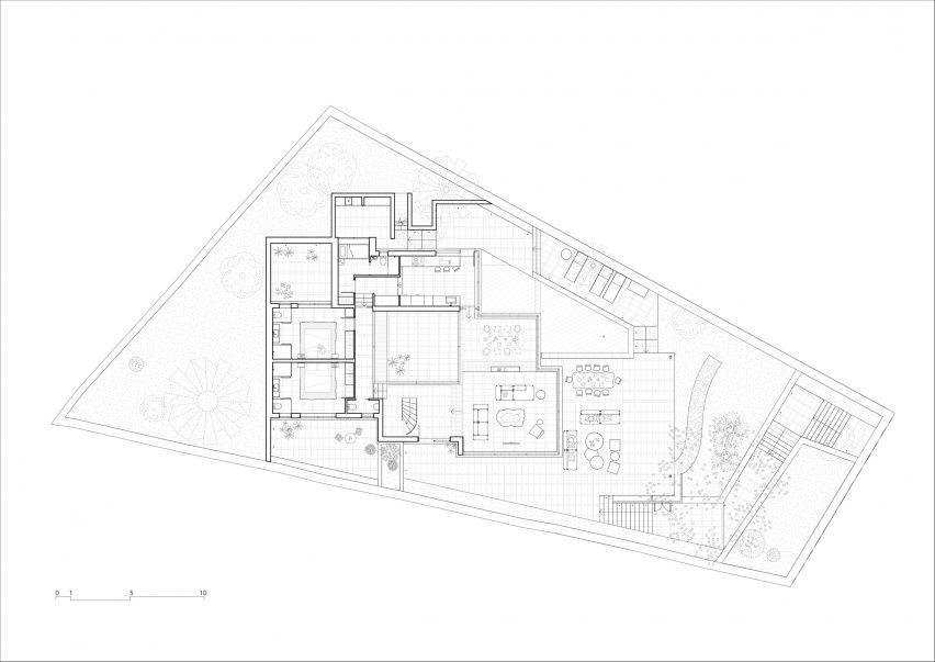 Ground floor plan of Bundle House by Nomo Studio
