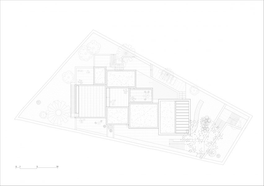 Roof plan of Bundle House by Nomo Studio