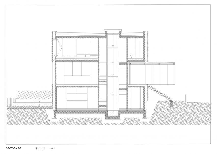 Section of Villa Eternal Way by OFIS Architekti