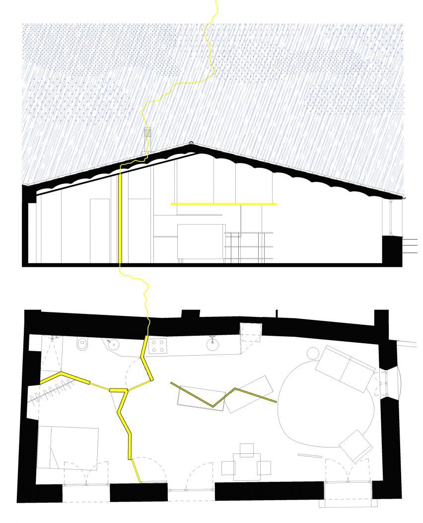Floor plan and section