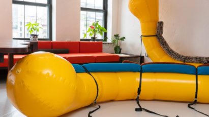 Inflatable yellow sculpture