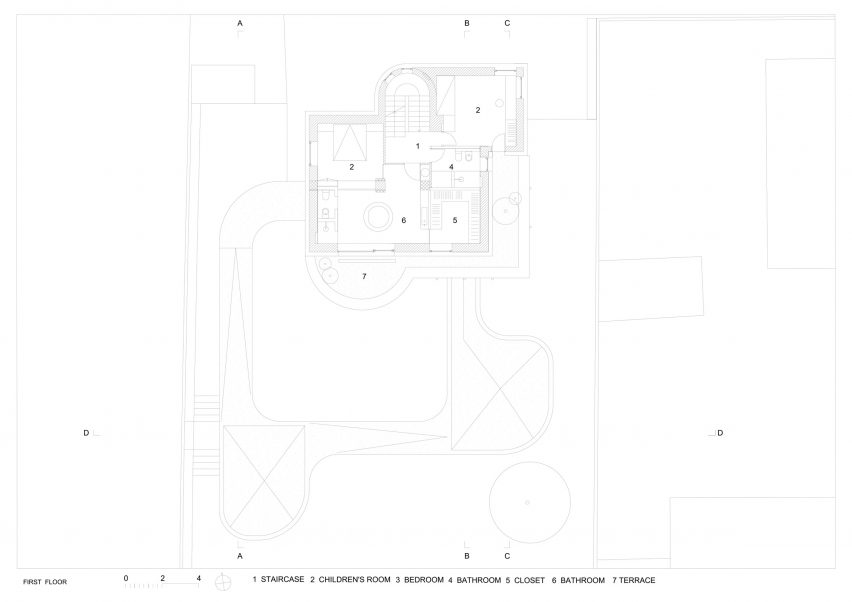 First floor plan of Ring House by OFIS Arhitekti