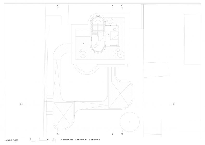Second floor plan of Ring House by OFIS Arhitekti