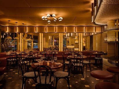 San Sabino restaurant interior at night