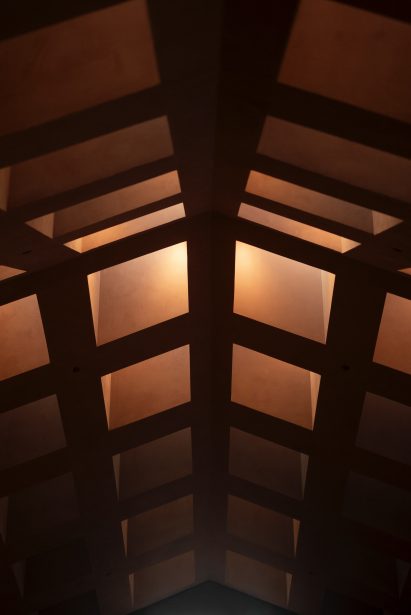 Coffered ceiling of The Ritual Space at Scorpios Bodrum