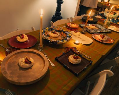 Tableware with candles