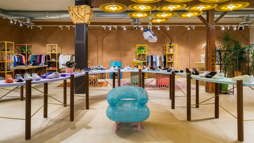 A retail interior featuring Smile Plastics panels