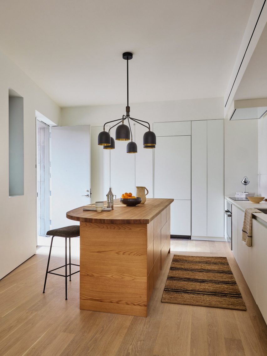 Kitchen with wooden island