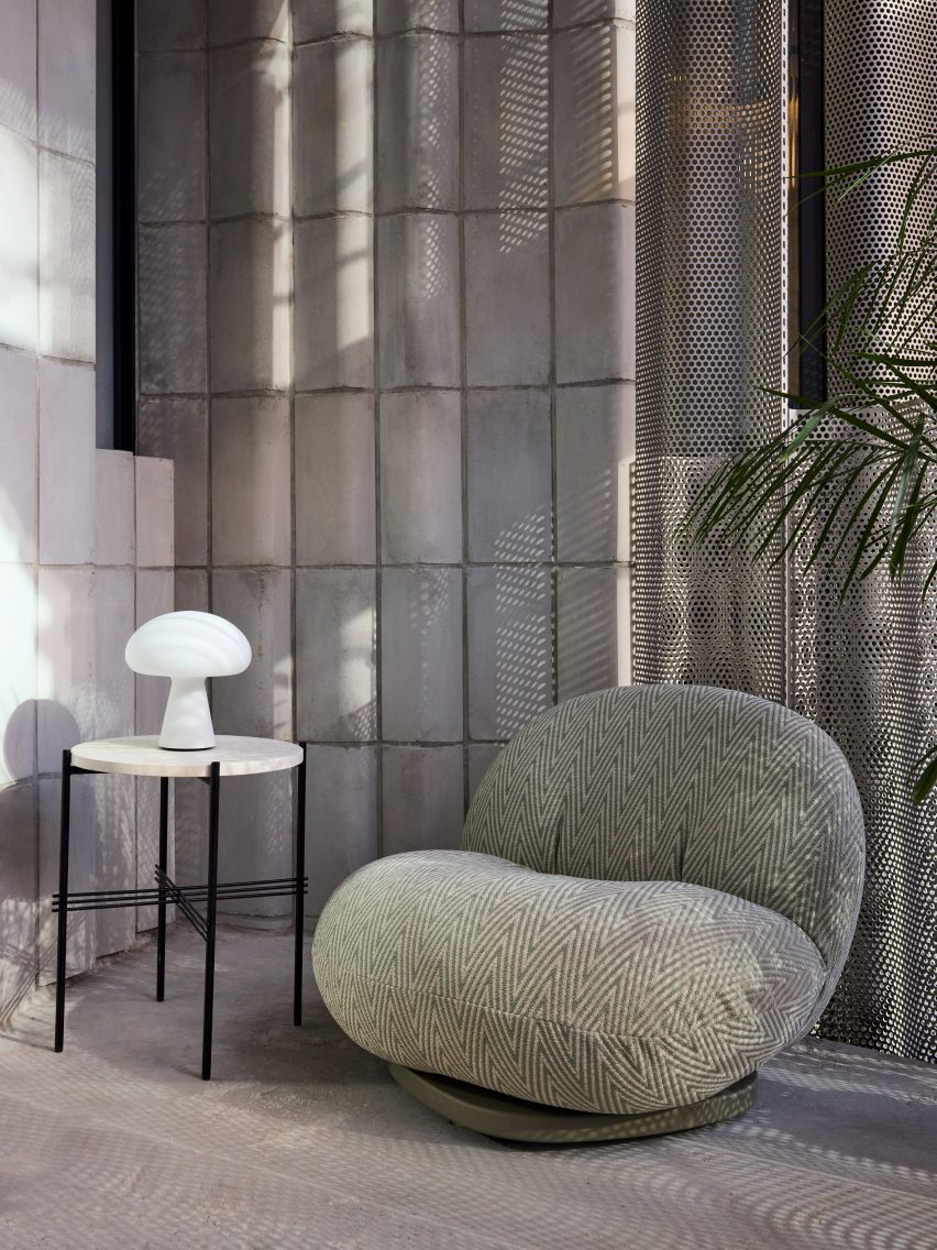 A puffy outdoor chair