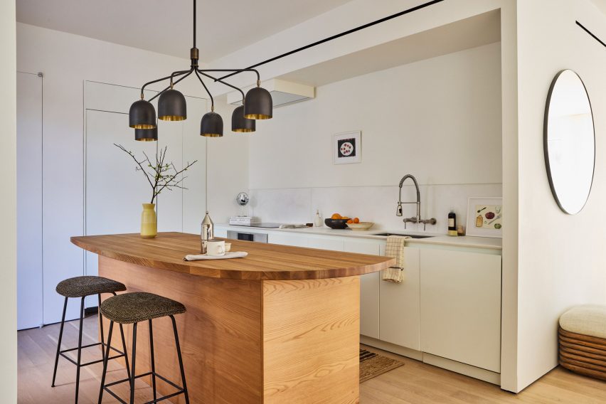 Kitchen with wooden island