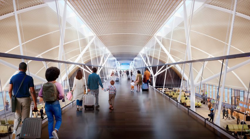 Walkway in SOM O'Hare terminal