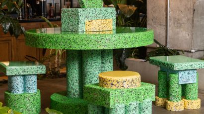 Casetify installations made out of recycled plastic phone cases