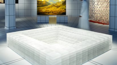 The Water Clock installation by Dima Srouji at the Fenaa Alawwal cultural centre