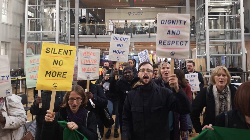 People protesting work conditions