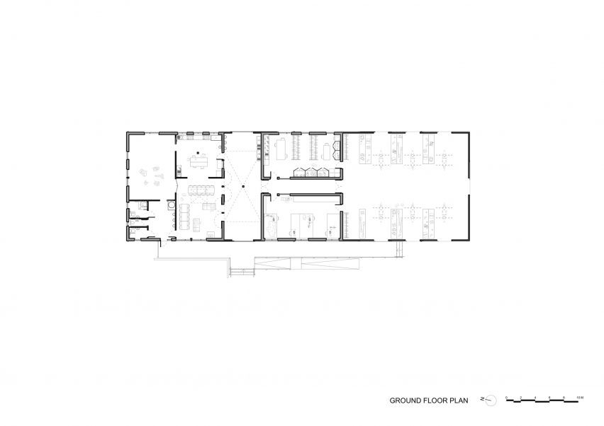 Plan of The Big Roof by Invisible Studio and Mole Architects