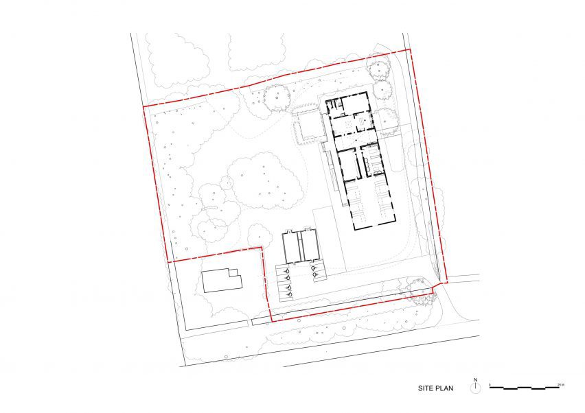 Site plan of The Big Roof by Invisible Studio and Mole Architects