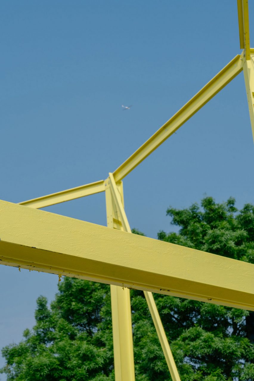 Steel beams taken from on-site shelter Asiat Park