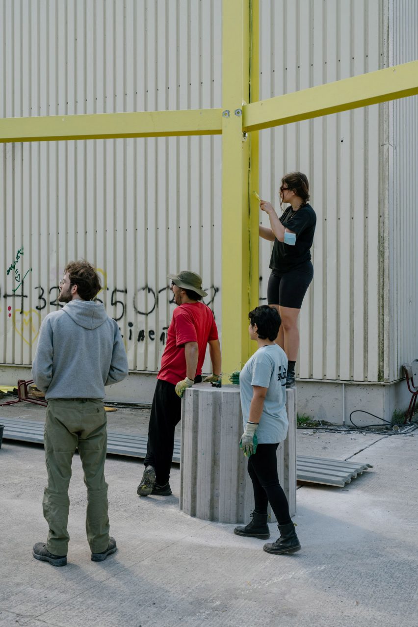 The Ring stage being built by volunteers Horst Brussels