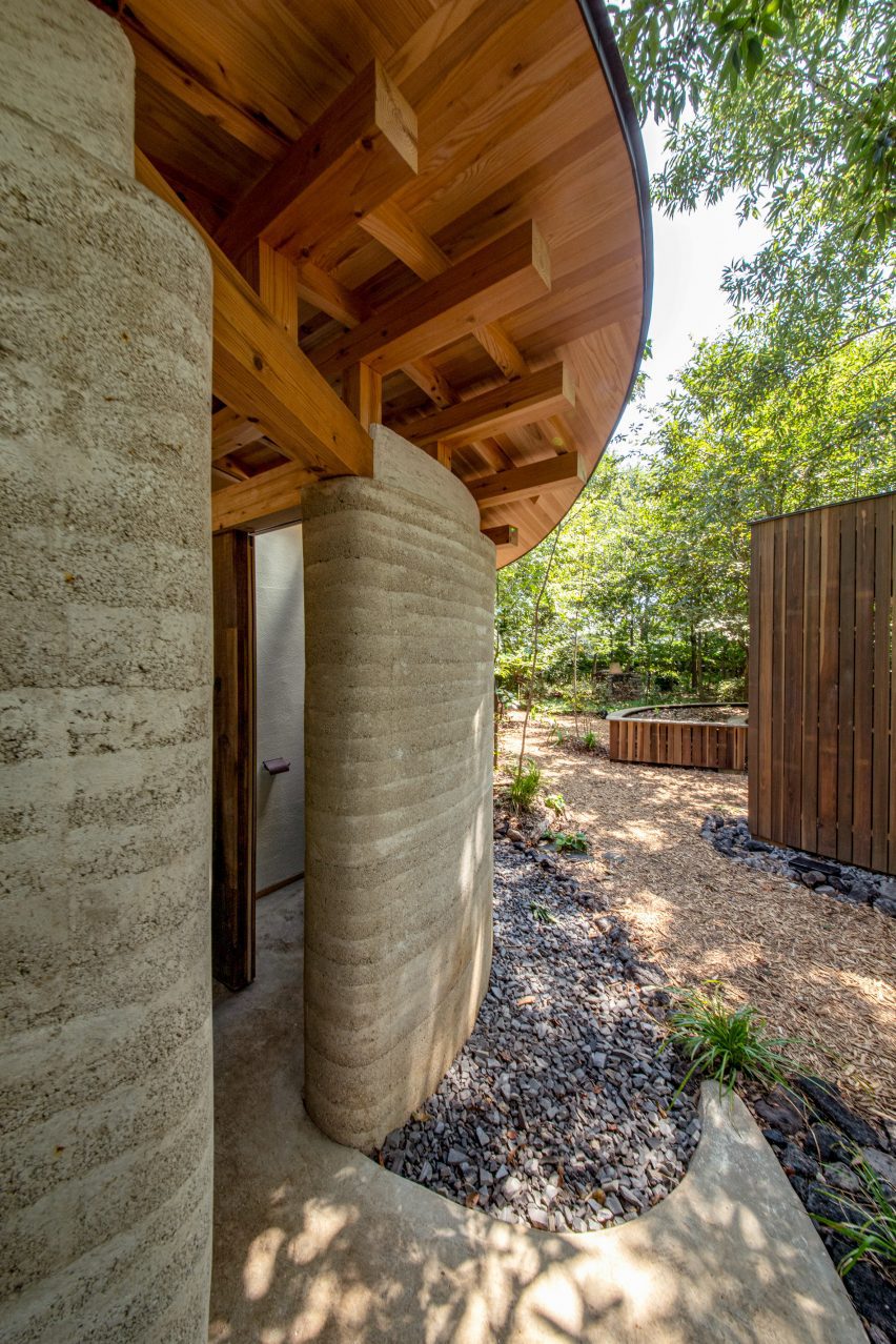Rammed earth toilet