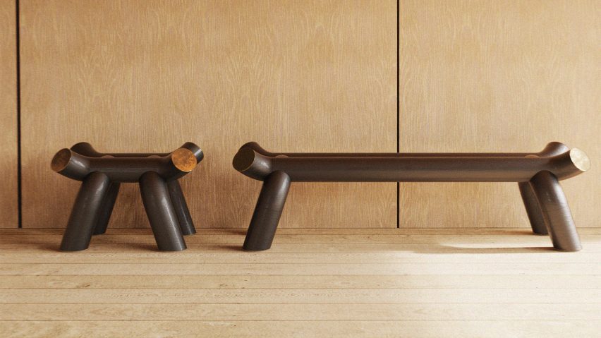 Torii bench by Ultramar Studio