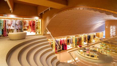 View of Uncommon Ground boutique from mezzanine