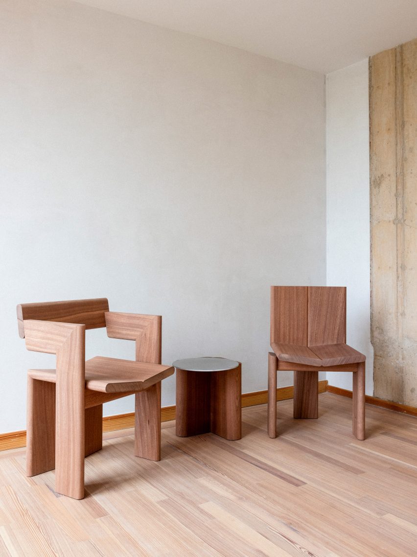 Wooden chair and table