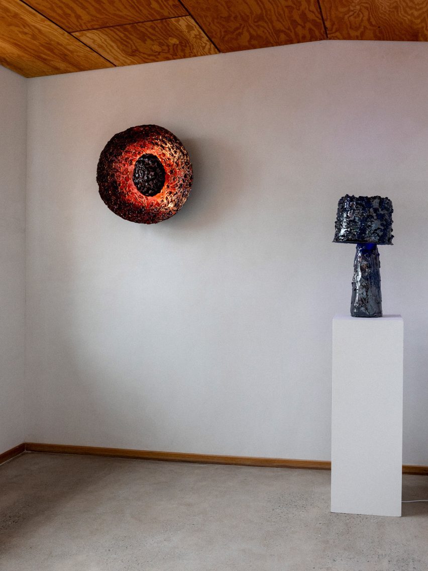 Ceramic wall art and lamps