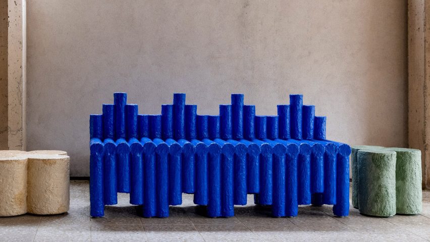 Blue bench