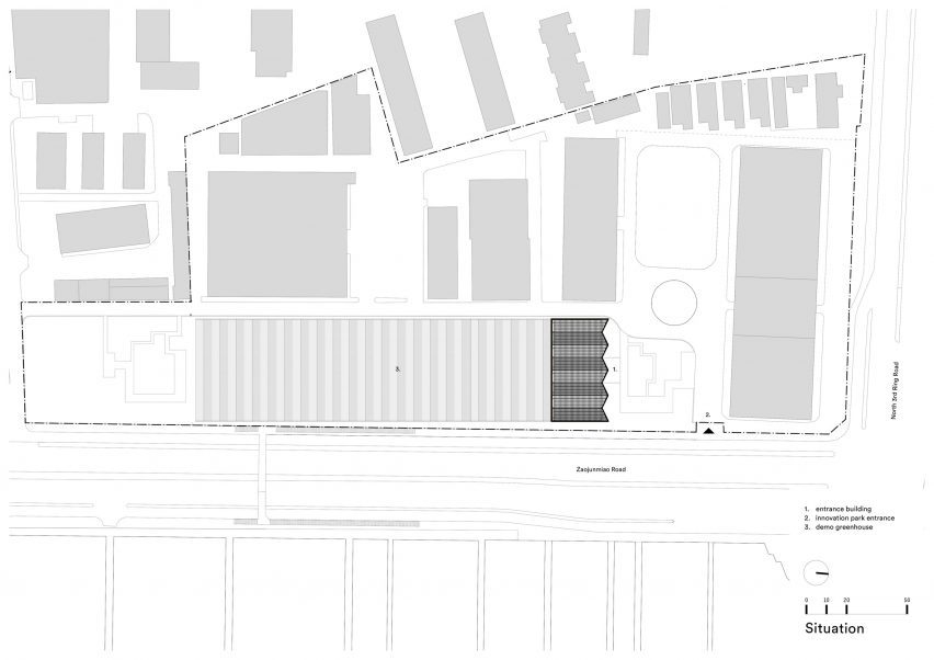 Plan of Vertical Farm Beijing by Van Bergen Kolpa Architecten