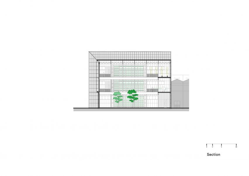 Plan of Vertical Farm Beijing by Van Bergen Kolpa Architecten