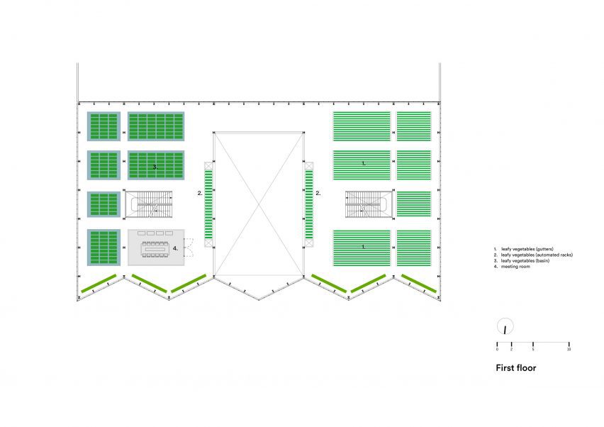 Plan of Vertical Farm Beijing by Van Bergen Kolpa Architecten
