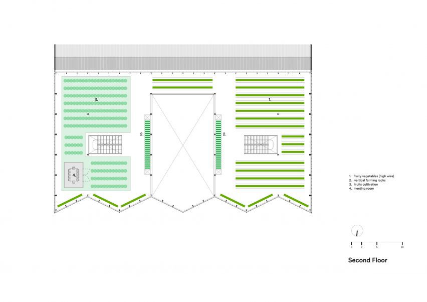 Plan of Vertical Farm Beijing by Van Bergen Kolpa Architecten