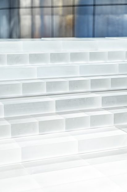 Frosted glass bricks