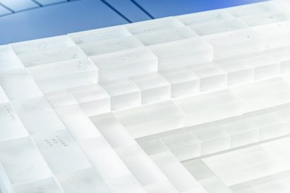 Frosted glass bricks