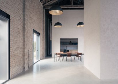 Interior of Turin guesthouse in converted farm building
