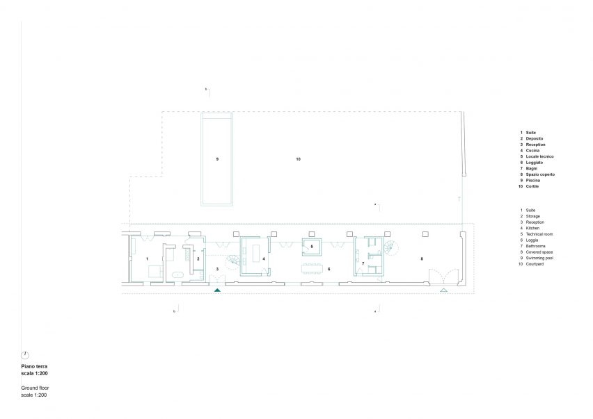 Ground floor plan of We Rural guesthouse by Archisbang