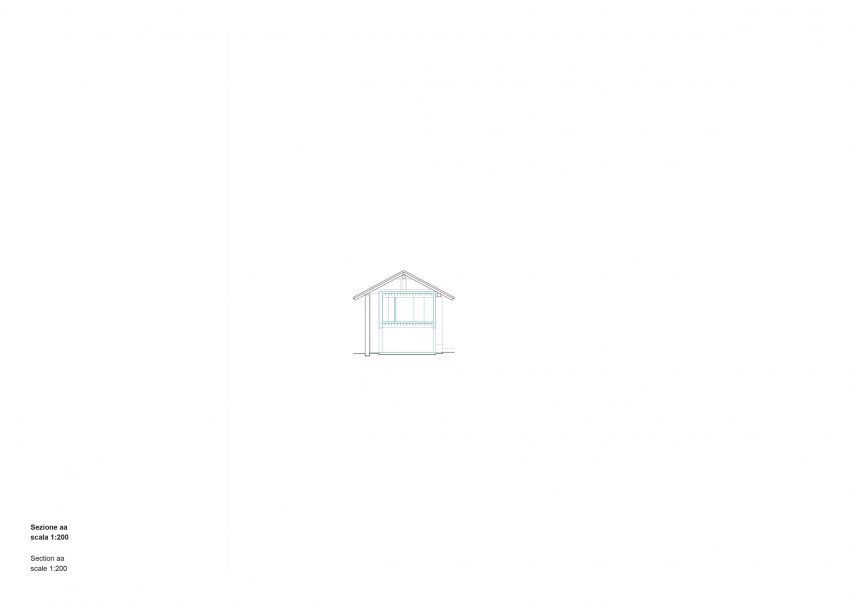 Section of We Rural guesthouse by Archisbang