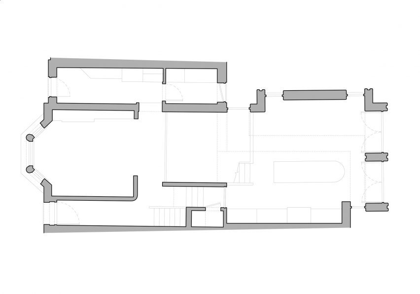 Plan of modernised London house by Will Gamble Architects