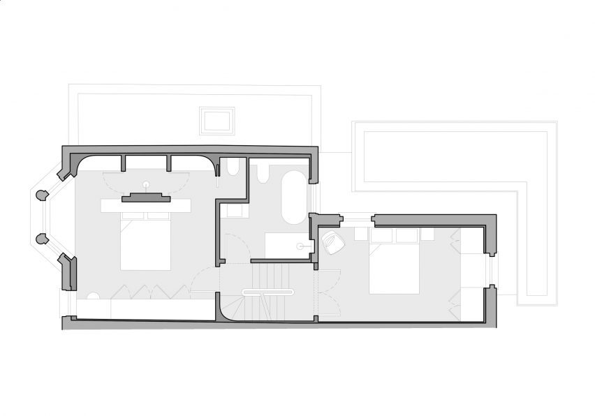 Plan of modernised London house by Will Gamble Architects