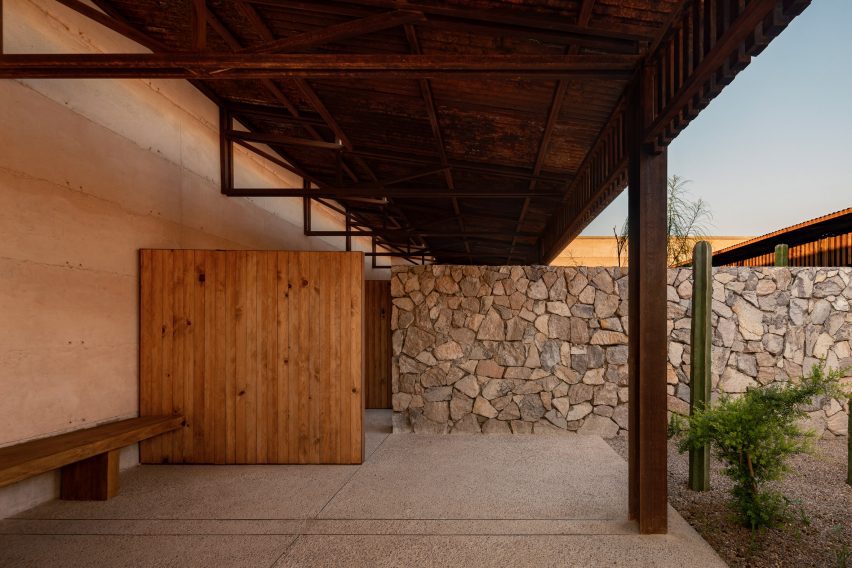 Stone and wood walls in Mexico