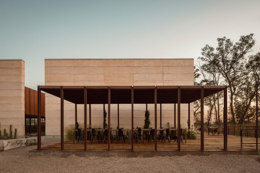 Stone walls with pavilions