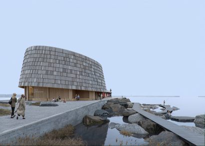Sport fishing centre with tiled roof