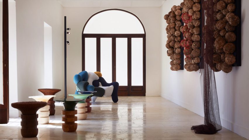 Photo of furniture in a hallway by the Artists in Flux projects