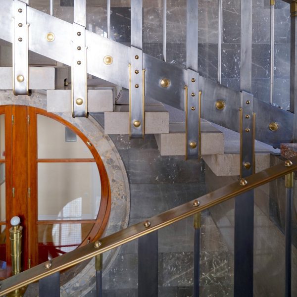 Metal staircase and handrail