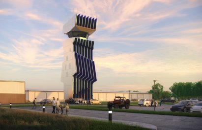 Air traffic control tower in Indiana