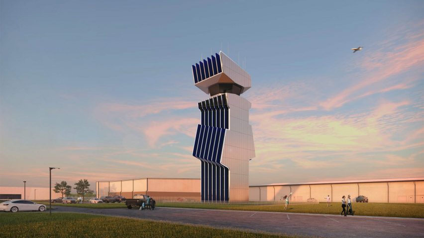 Air traffic control tower in Indiana