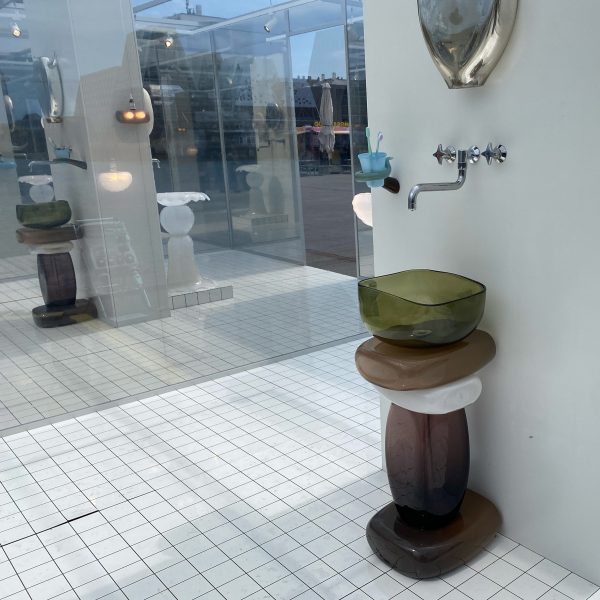 All-glass bathroom