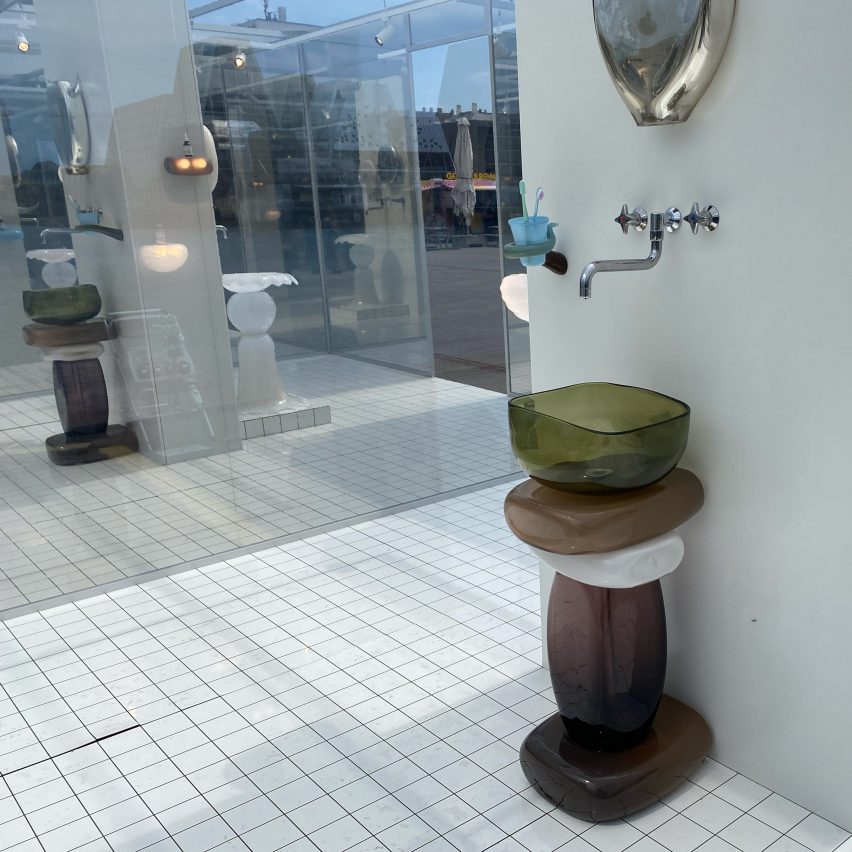 All-glass bathroom
